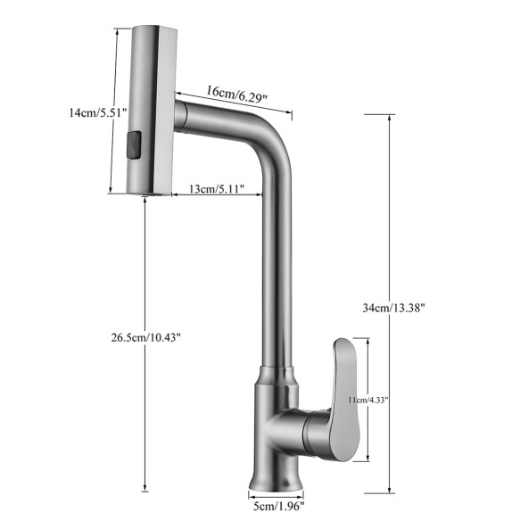 Gun Grey Pull Out Kitchen Faucet 360 Rotation Single Handle Gimbal Hot&Cold Mixer For Kitchen Sink Tap Crane splash-proof