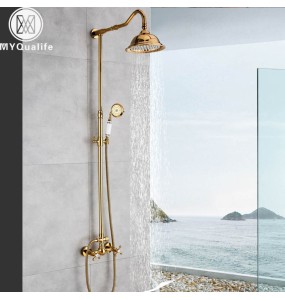 Golden Bathroom Shower Faucet 8