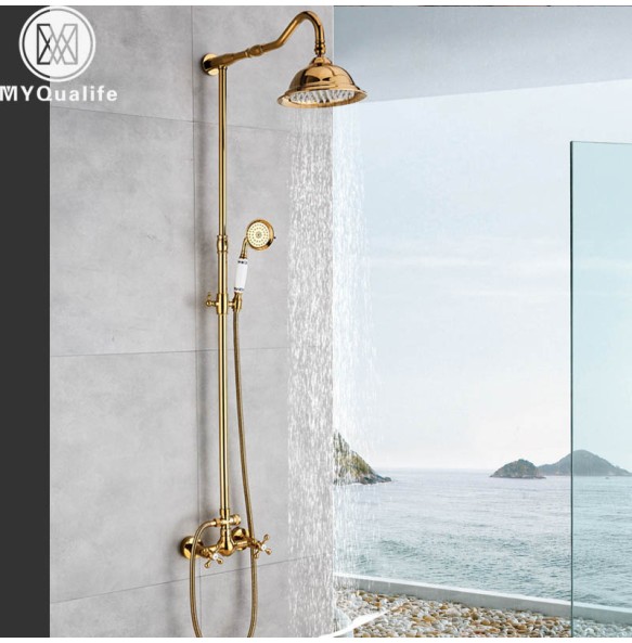 Golden Bathroom Shower Faucet 8