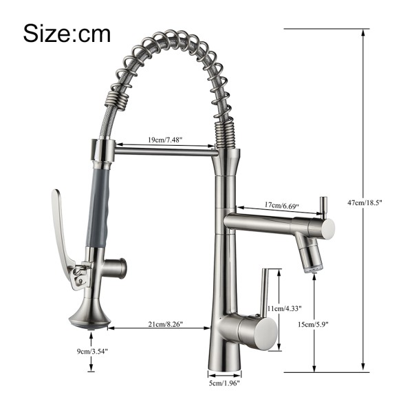 Black Brass Pull Down LED Kitchen Faucet 360 Rotate Hot Cold Mixer Dual Spout Deck Mounted Sink Taps With Strong Flush Crane