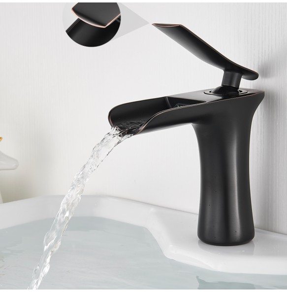 Luxurious Bathroom Basin Faucet Brass Deck Mounted White Mixer Taps Single Handle Hot Cold Water Mixer Tap