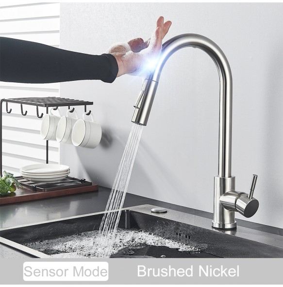 Pull Out Sensor Black Kitchen Faucet Sensitive Touch Control Faucet Mixer For Kitchen Touch Sensor Kitchen Mixer Tap