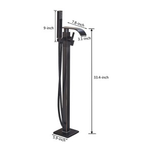 Best Quality Bathtub Faucet Freestanding Bathroom Tub Sink Faucet Single Handle Black Waterfall Bath Shower Set with Handshower