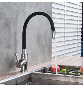 Orange Pipe Flexible Neck Kitchen Sink Faucet Chrome Universal pipe Hot Cold Kitchen Mixer Tap Deck Mounted Bathroom Kitchen Tap