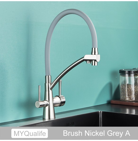 New Kitchen Sink Faucet Tap Pure Water Filter Mixer Crane Dual Handles Purification Kitchen Hot and Cold Faucet