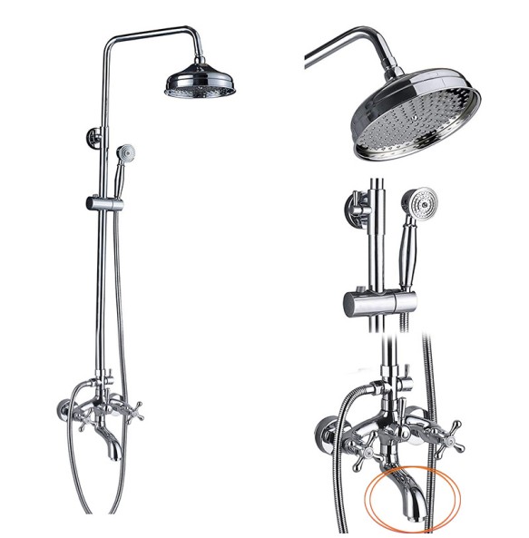 Wall Mount Shower Faucet Rainfall 8