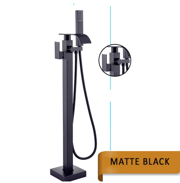 Best Quality Bathtub Faucet Freestanding Bathroom Tub Sink Faucet Single Handle Black Waterfall Bath Shower Set with Handshower