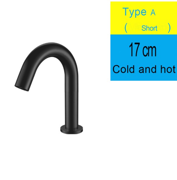 Black Sensor Faucet Bathroom Sink Deck Mount Hot And Cold Automatic Basin Faucet Battery Powered Water Saving Tap