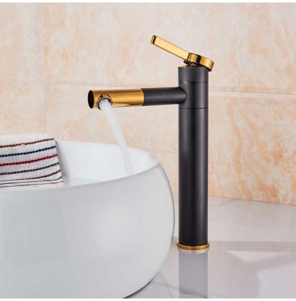 2024 New Chrome Black Basin Faucet Deck Mounted Swive Spout Bathroom Sink Mixer Single lever Hot Cold Water Tap One Hole Faucet