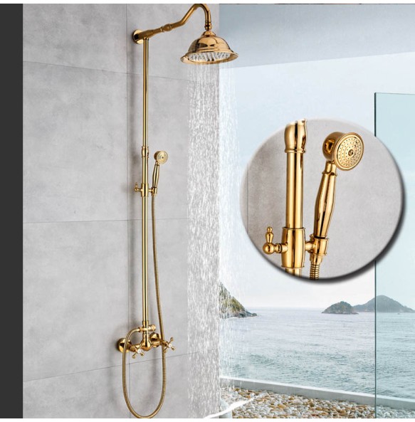 Golden Bathroom Shower Faucet 8