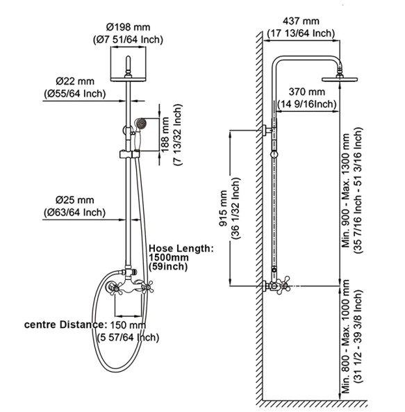 Single Lever Bath Shower Complete set Faucet In Wall 8