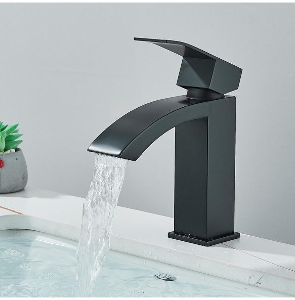 2024 New Waterfall Bathroom Faucet Stainless Steel Basin Sinks Mixer Tap Cold And Hot Water Tap Single Hole Bath Sink Faucets Crane