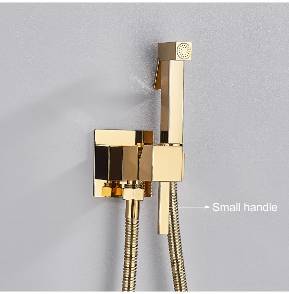 2024 New Brass Shower Tap Bidet Faucet Washer Mixer Muslim Shower Ducha Higienica Cold & Hot Water Mixer Crane Square Shower Spray