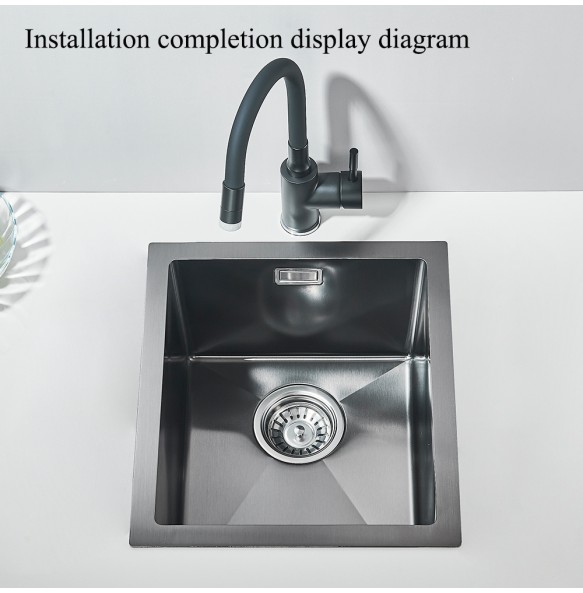 Gun Grey Kitchen Sink Large Single 304 Stainless Kitchens Accessories Oil and Scratch Resistant Sink