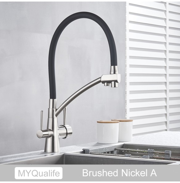 New Kitchen Sink Faucet Tap Pure Water Filter Mixer Crane Dual Handles Purification Kitchen Hot and Cold Faucet