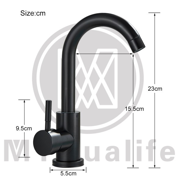 2024 New Matte Black Short Basin Brass Sink Faucet Bathroom Mixer Tap Single Handle Hot Cold Water Deck Mounted Vanity Sink Faucet