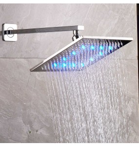 Wall Mounted LED Light Shower Faucet Set Single Handle Bathroom Chrome Shower Mixers 3-ways Concealed Box Mixer Valve