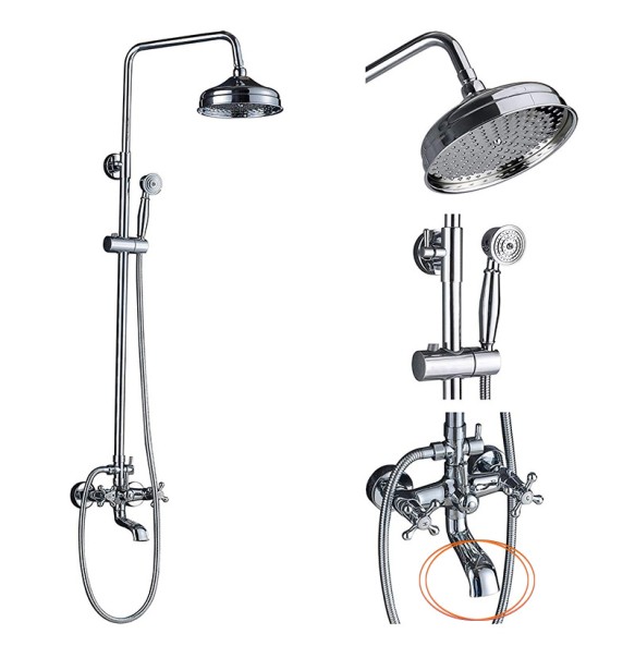 Wall Mount Shower Faucet Rainfall 8