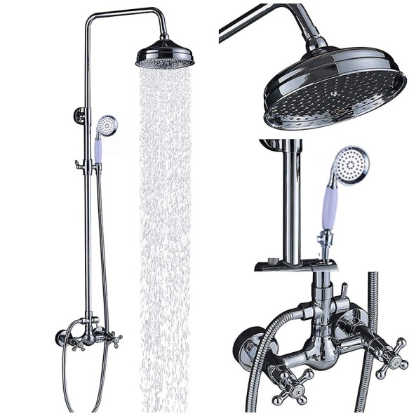 Wall Mount Shower Faucet Rainfall 8