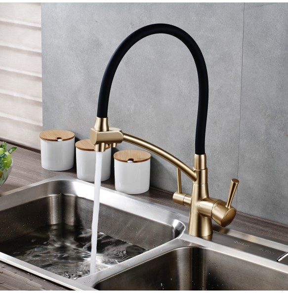 New Kitchen Sink Faucet Tap Pure Water Filter Mixer Crane Dual Handles Purification Kitchen Hot and Cold Faucet