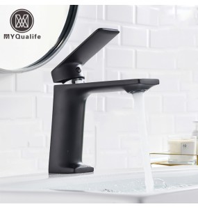 2024 New Luxury Black Deck Mounted Bathroom Basin Mixer Tap 6 Color Tap Basin Vessel Sink Faucet Hot Cold Water Faucet for Basin