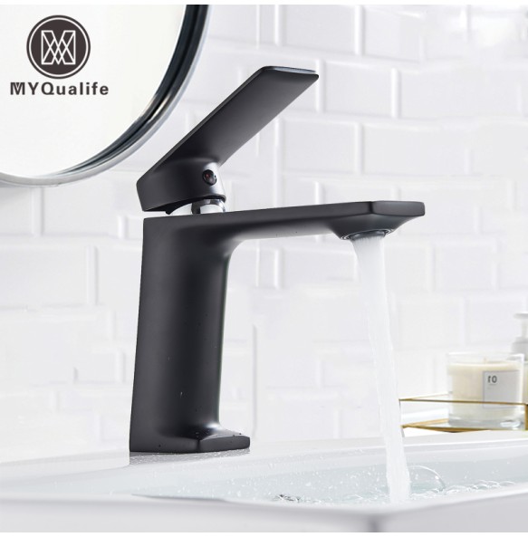 2024 New Luxury Black Deck Mounted Bathroom Basin Mixer Tap 6 Color Tap Basin Vessel Sink Faucet Hot Cold Water Faucet for Basin