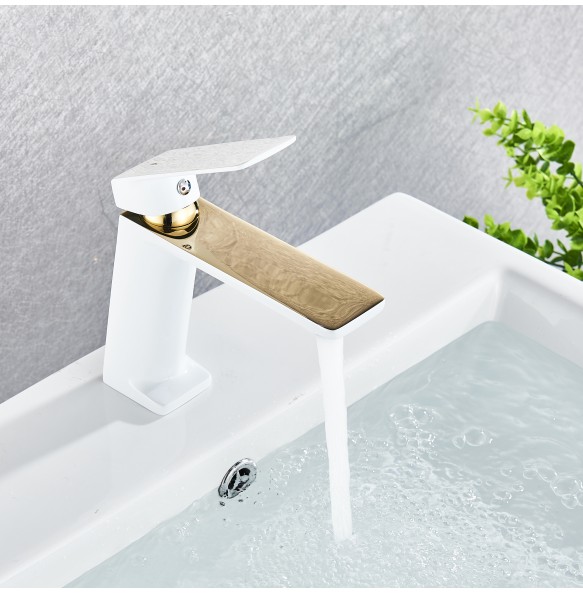 2024 New Luxury Black Deck Mounted Bathroom Basin Mixer Tap 6 Color Tap Basin Vessel Sink Faucet Hot Cold Water Faucet for Basin