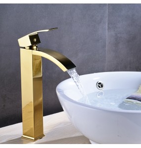 Promotion Brass Basin Faucet Tap Single Handle Countertop Bathroom Square Washing Basin Lavatory Sink Mixer Faucet