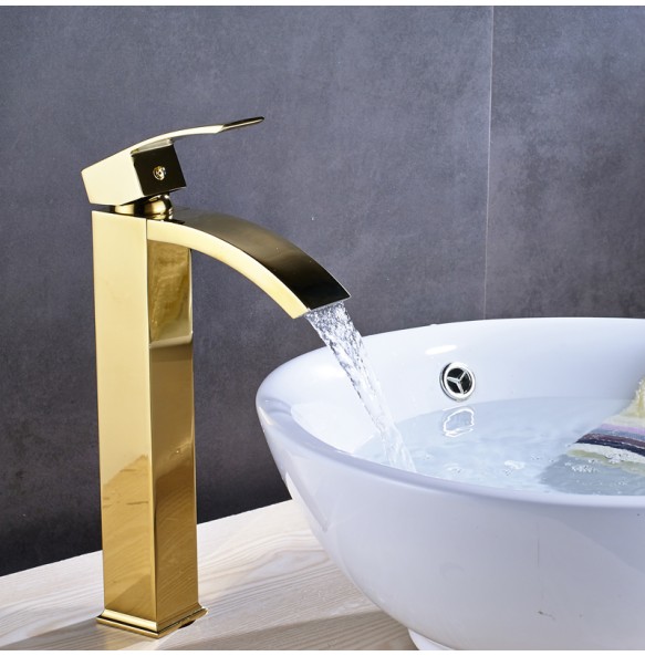 Promotion Brass Basin Faucet Tap Single Handle Countertop Bathroom Square Washing Basin Lavatory Sink Mixer Faucet