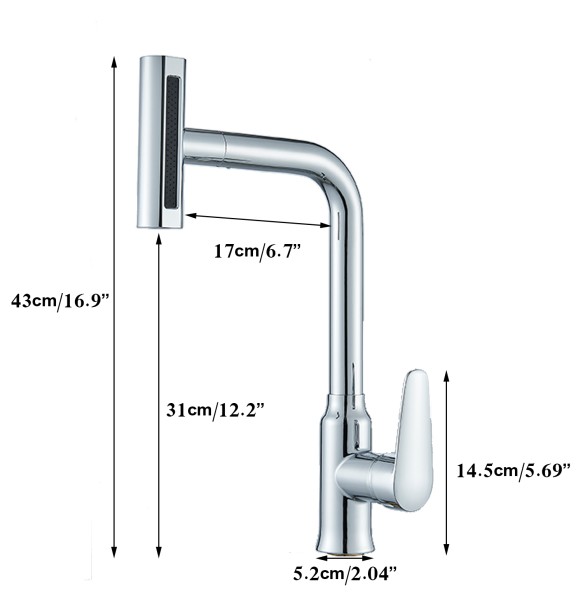 Gun Grey Pull Out Kitchen Faucet 360 Rotation Single Handle Hot&Cold Mixer Sink Tap Crane Shower Faucet gimbal Flying Rain Falls