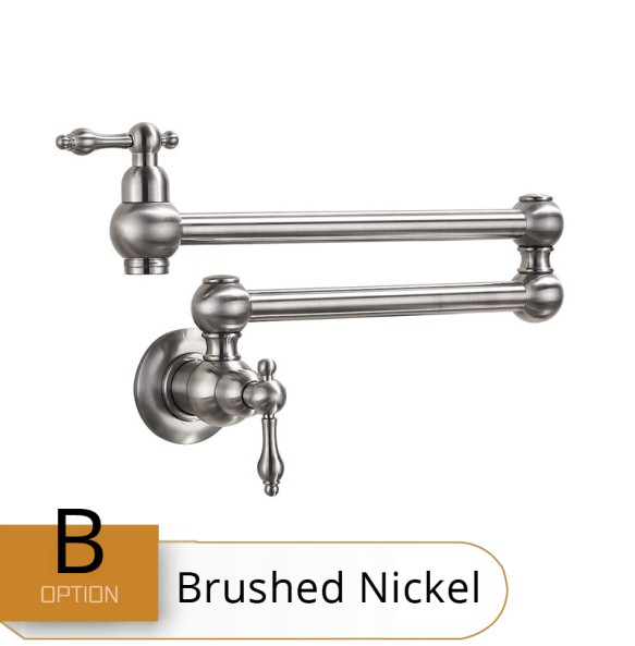 Brushed Nickel Single Handle Bathroom Kitchen Faucet One Hole Cold Water Folding Washing Basin Taps