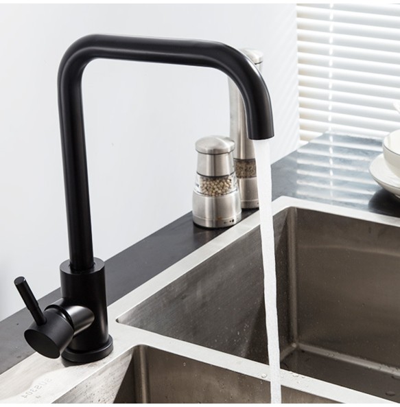 Stainless steel  Matte Kitchen Faucet  Deck  Sinks Faucet High Arch 360 Degree Swivel Cold Hot Mixer Water Tap