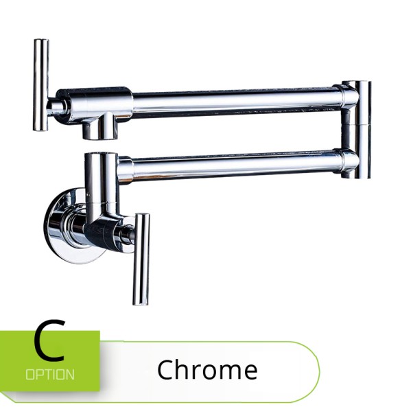 Brushed Nickel Single Handle Bathroom Kitchen Faucet One Hole Cold Water Folding Washing Basin Taps