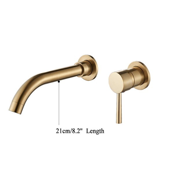 Black Bathroom Faucet Brass Mixer Sink Tap Wash Basin Gold Hot Cold Water Wall Mount Spout Bath With Modern Lever Handle