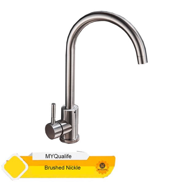 Stainless steel  Matte Kitchen Faucet  Deck  Sinks Faucet High Arch 360 Degree Swivel Cold Hot Mixer Water Tap