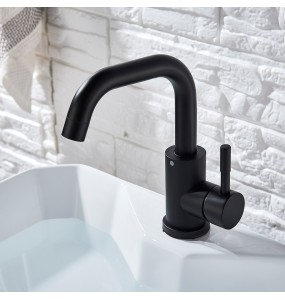 2024 New Black Basin Faucet Single Cold and Hot Bathroom Sink Tap Short Kitchen Mixer Can Rotatable