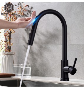 Pull Out Sensor Black Kitchen Faucet Sensitive Touch Control Faucet Mixer For Kitchen Touch Sensor Kitchen Mixer Tap