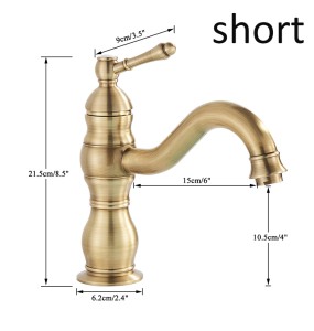 2024 New Luxurious Antique Bathroom Basin Faucet Brass Deck Mounted White Mixer Taps Short  Hot and Cold Mixer Tap