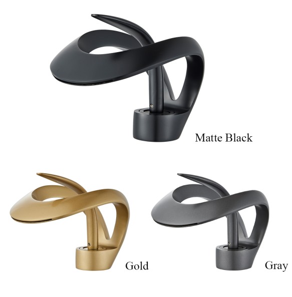 2024 New Black Brass New-Style Basin Faucet Bathroom Mixer Tap Hot Cold Water Deck Mounted Gold Luxury Sink Faucet