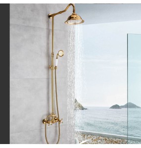 Golden Bathroom Shower Faucet 8