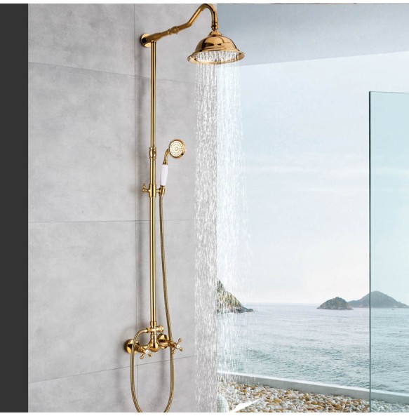 Golden Bathroom Shower Faucet 8