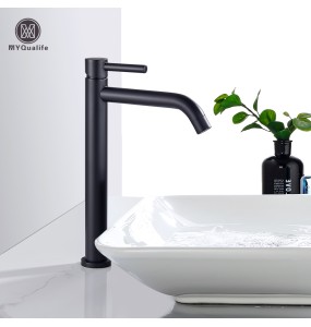 Black Deck Mounted Bathroom Basin Mixer Tap Basin Vessel Sink Faucet Hot Cold Water Faucet for Basin