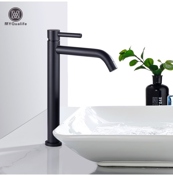 Black Deck Mounted Bathroom Basin Mixer Tap Basin Vessel Sink Faucet Hot Cold Water Faucet for Basin