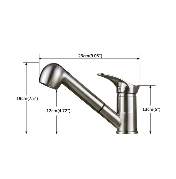 Pull Out Kitchen Sink Faucet Single Lever Kitchen Mixer Tap Brushed Nickel Sprayer Steam Spout Hot Cold Water Faucet for Kitchen