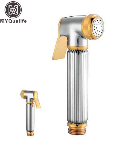 2024 New Chrome Golden Bidet Faucet Hand Held Sprayer Gun Bathroom Accessories Toilet Shower Head Bidet Sprayer Head