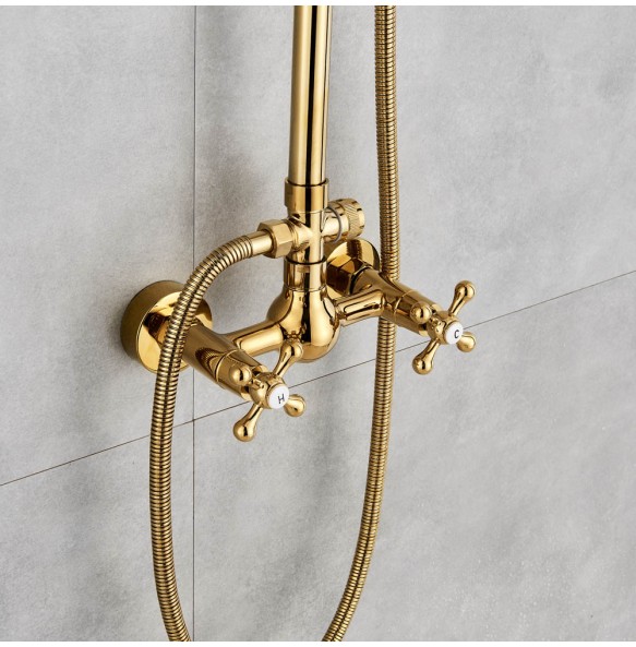 Golden Bathroom Shower Faucet 8