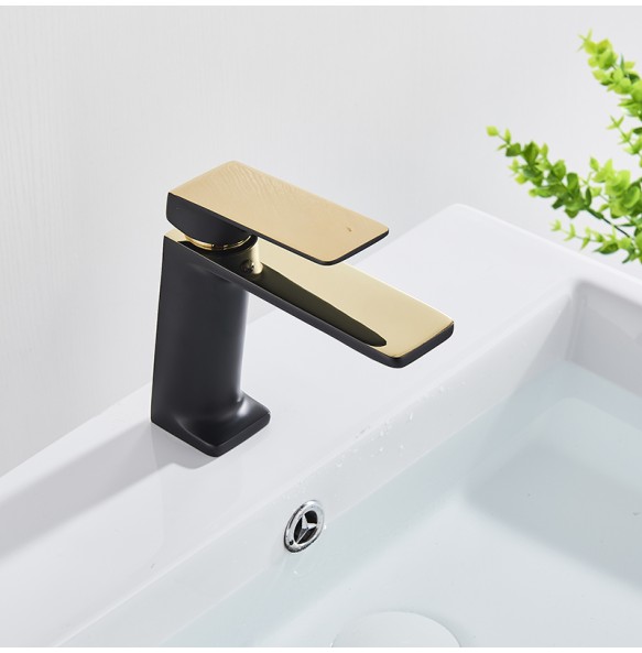 2024 New Luxury Black Deck Mounted Bathroom Basin Mixer Tap 6 Color Tap Basin Vessel Sink Faucet Hot Cold Water Faucet for Basin