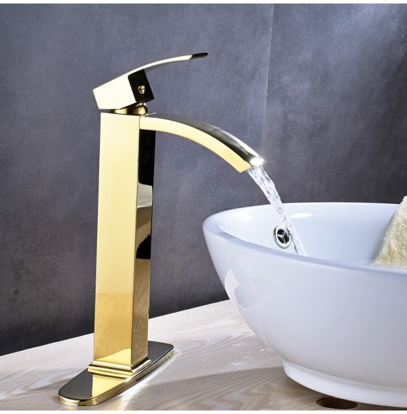 Promotion Brass Basin Faucet Tap Single Handle Countertop Bathroom Square Washing Basin Lavatory Sink Mixer Faucet