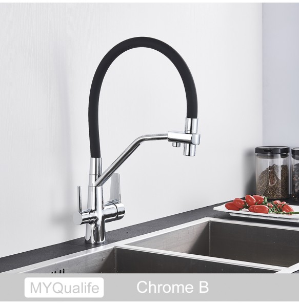 New Kitchen Sink Faucet Tap Pure Water Filter Mixer Crane Dual Handles Purification Kitchen Hot and Cold Faucet