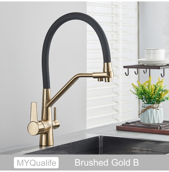 New Kitchen Sink Faucet Tap Pure Water Filter Mixer Crane Dual Handles Purification Kitchen Hot and Cold Faucet